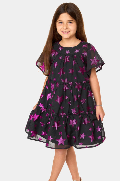 kenzie-girls-dress-celestial Buddy Love - Sophia's Style-Kenzie Girls Dress - Celestial-Black-3-1